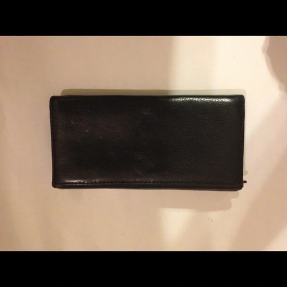 Michael Kors black leather checkbook wallet
